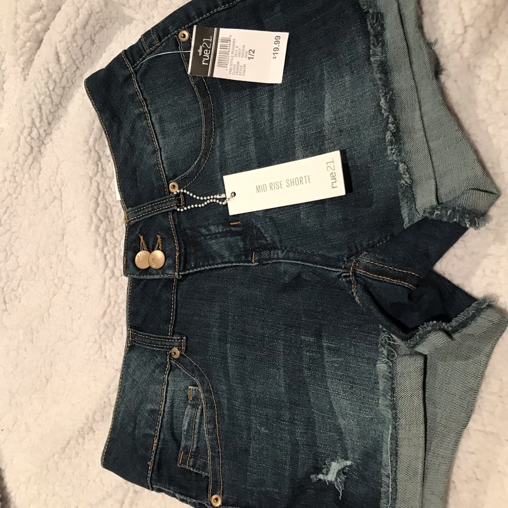 Mid rise jean shorts
